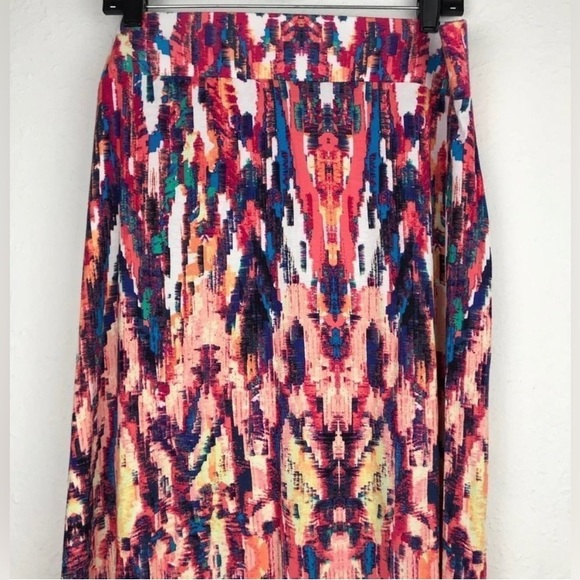 Watercolor maxi skirt with side slits - Picture 2 of 5